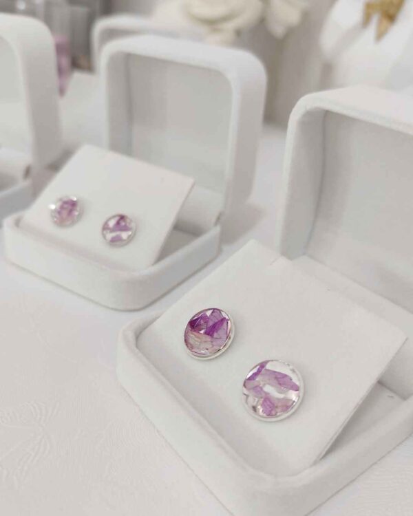 pendientes flores preservadas