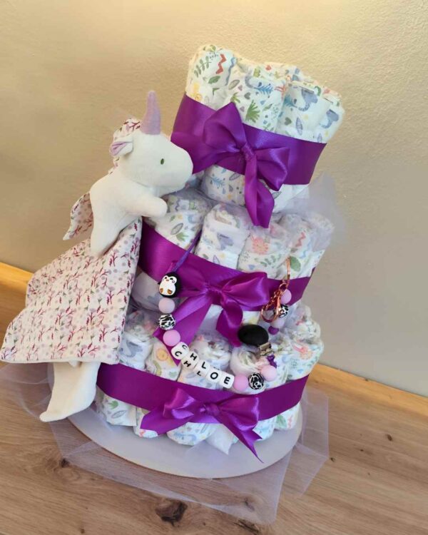 Pastel La Torre Lila Con Mimos