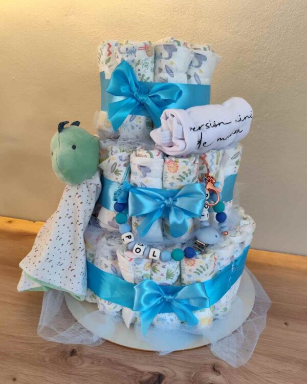 Pastel La Torre Azul Celeste Con Mimos - Imagen 3