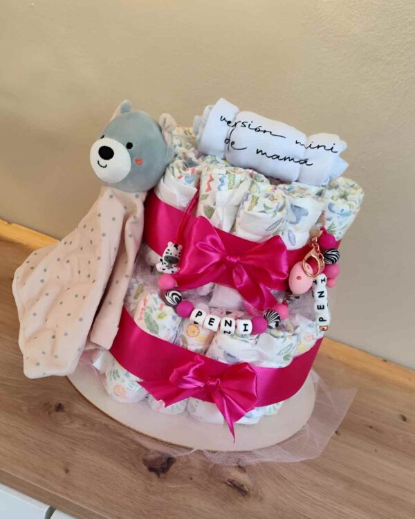 Pastel La Torre Fucsia Mini oso Deluxe - Imagen 2