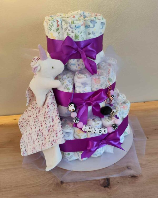 Pastel La Torre Lila Con Mimos - Imagen 6