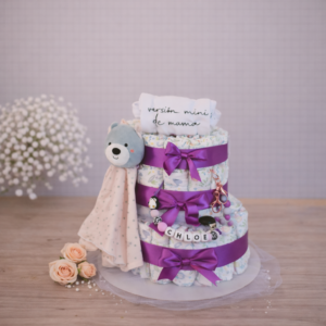 Tarta de pañales personalizada – Dulce Bienvenida